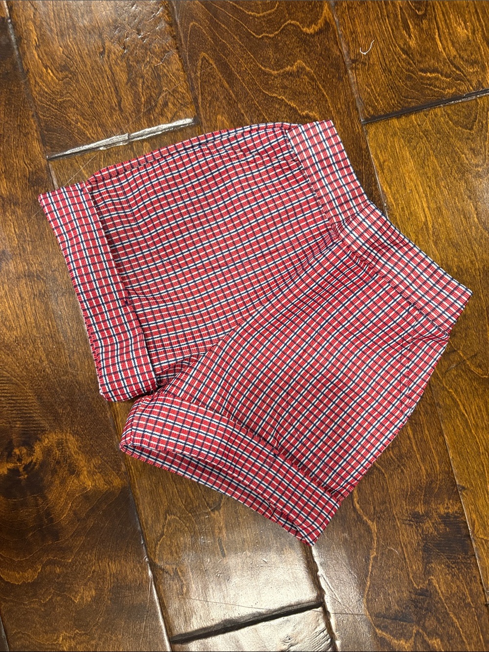 Vintage Carters 4t Red, white and blue Plaid High-Waist Shorts, elastic band 4T